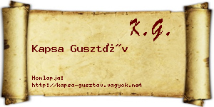 Kapsa Gusztáv névjegykártya