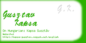 gusztav kapsa business card