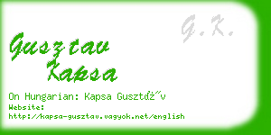 gusztav kapsa business card